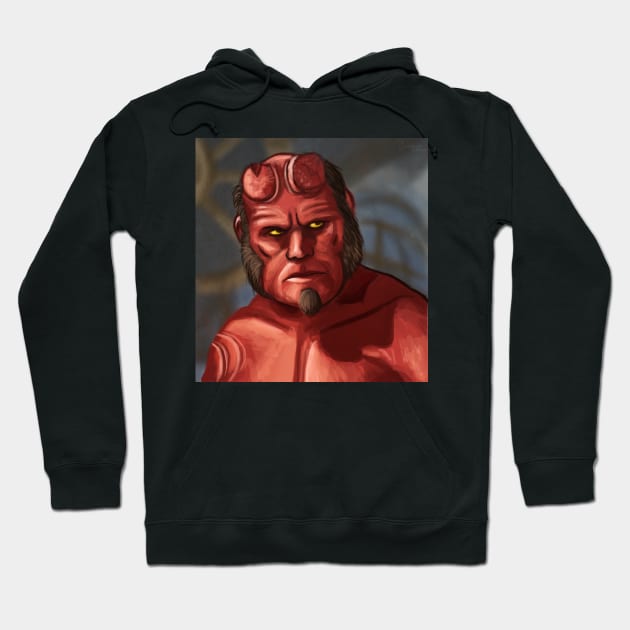 Hellboy Hoodie by Dapper Draws